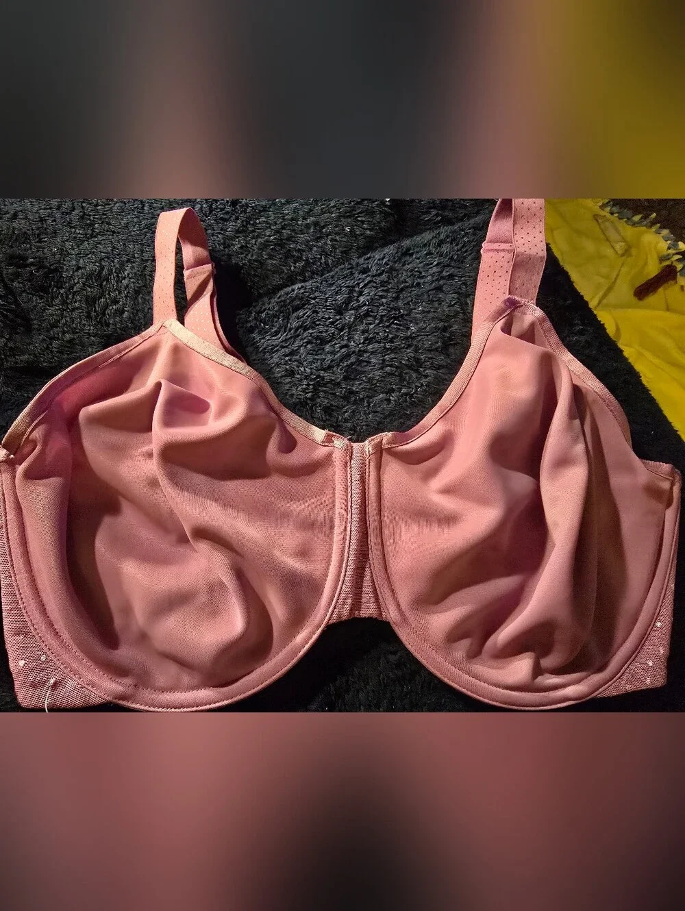 Wacoal Women's Size 34G Pink Solid & Dot Unlined Underwire Adjustable Bra!